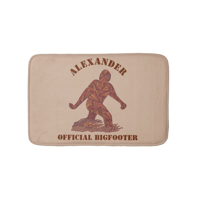 A Bigfoot Walking Sasquatch Funny Bathroom Decor Mat (Front)