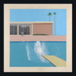 A Bigger Splash – California Pool Print Hockney<br><div class="desc">This iconic mid‑century scene captures the precise moment after a diver’s plunge—a soaring burst of white foam against the serene blue pool of a modern California home. Painted in 1967, its crisp geometry, flat color fields, and absence of human figures evoke sunny leisure and elegant composure. Perfect for elevating living...</div>