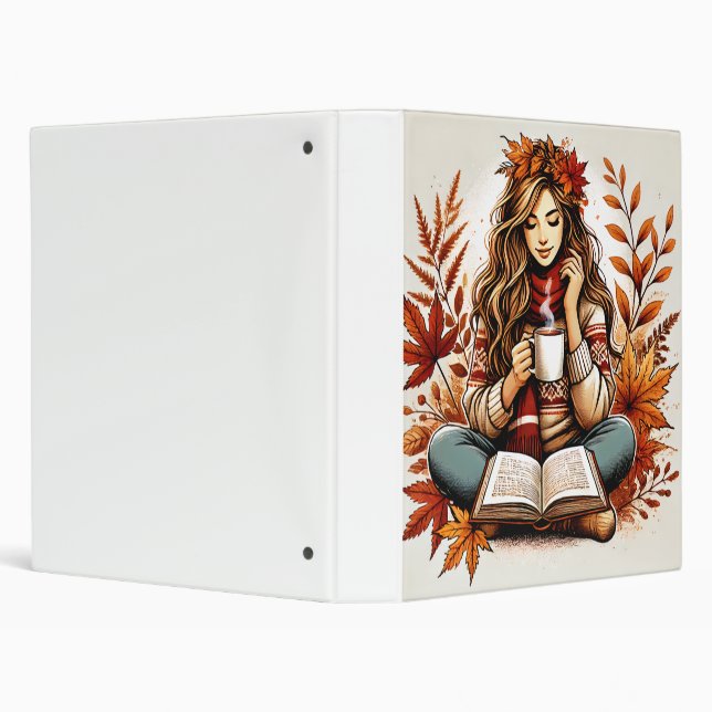 A binder that contains a cute girl on an autumn da (Background)