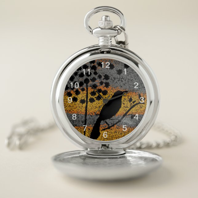 A Bird Among the Feathers Pocket Watch (Inside)