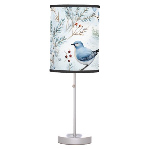 A Bird in a cold Winter _ Table Lamp