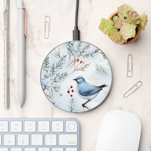 A Bird in a cold Winter _ Wireless Charger