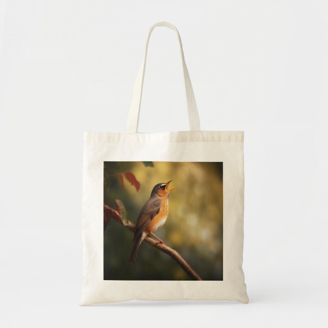 A bird singing in the morning tote bag (Front)