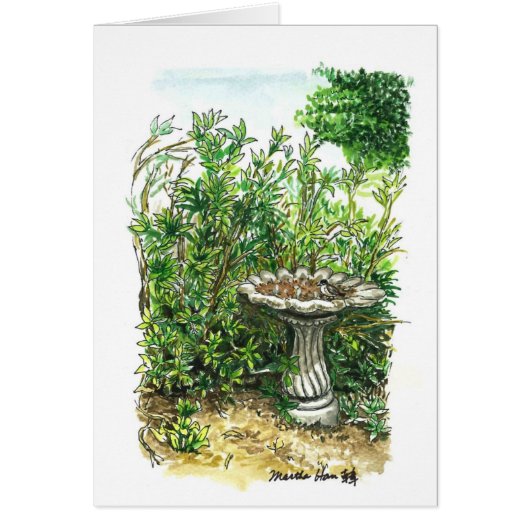 A birdbath cards (Front)
