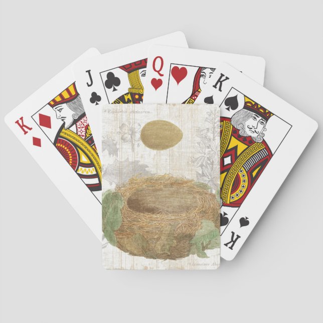 A Bird's Nest with a Brown Egg Poker Cards (Back)