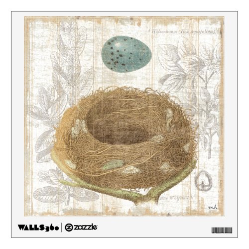 A Birds Nest with a Decorative Egg Wall Sticker