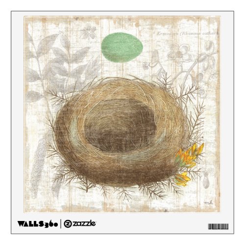 A Birds Nest with a Green Egg Wall Sticker