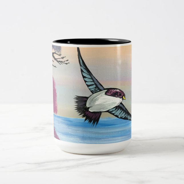 A Birds View Two-Tone Coffee Mug (Center)