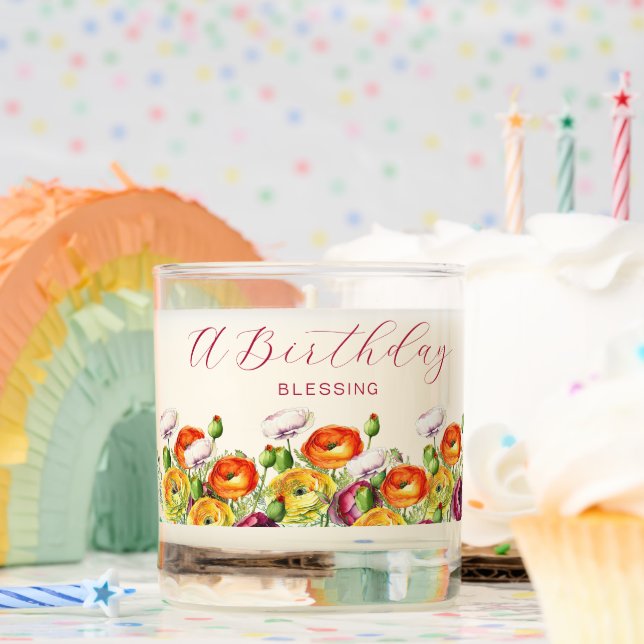 A Birthday Blessing Floral Scented Candle (Birthday)