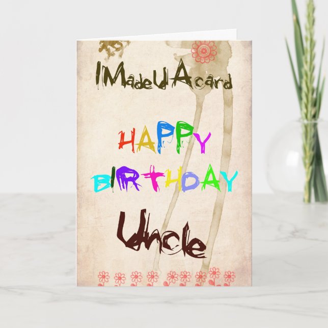 A birthday card for uncle (Front)