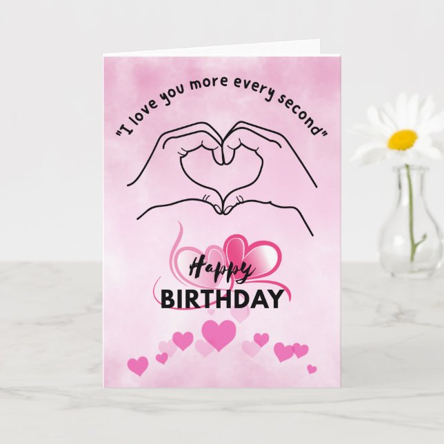A Birthday Card That Speaks in Hearts (Small Plant)