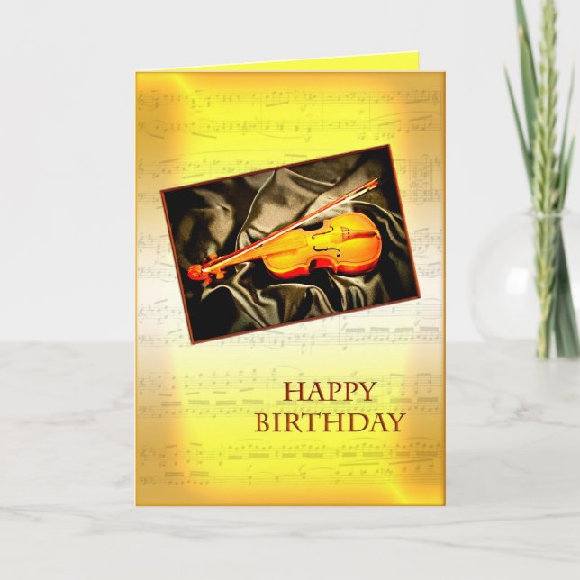 A birthday card with a violin (Front)