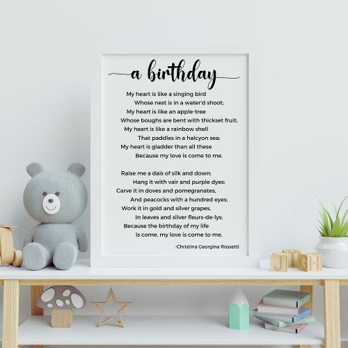 A Birthday Poem by Christina Georgina Rossetti Poster