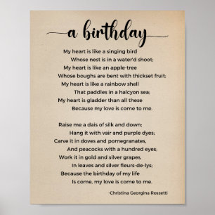 A Birthday Poem Vintage Poster