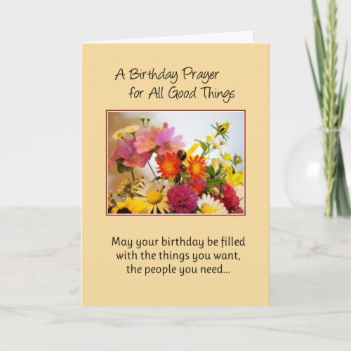 A Birthday Prayer for All Good Things Card