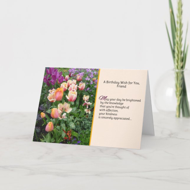 A Birthday Wish For You, Friend Card (Front)