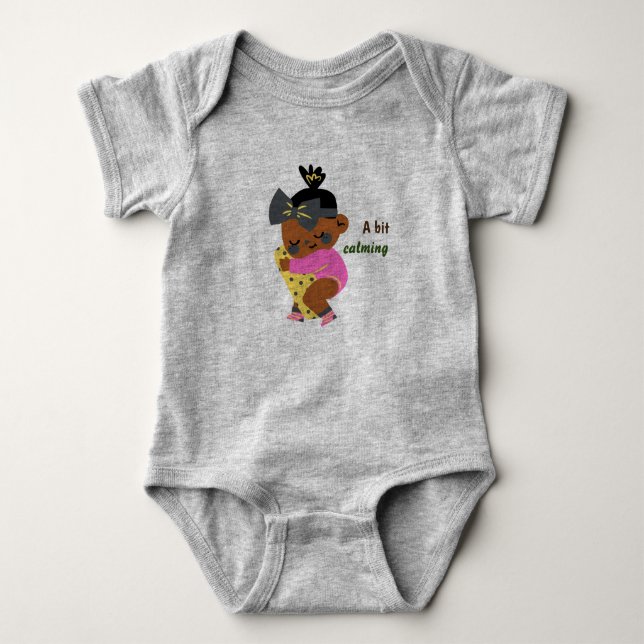 A Bit Calming Gray Baby  Bodysuit (Front)