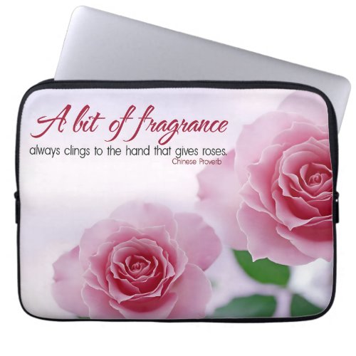 A bit of fragrance Inspirational Quote Laptop Sleeve
