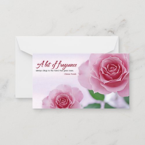 A bit of fragrance Inspirational Quote Note Card
