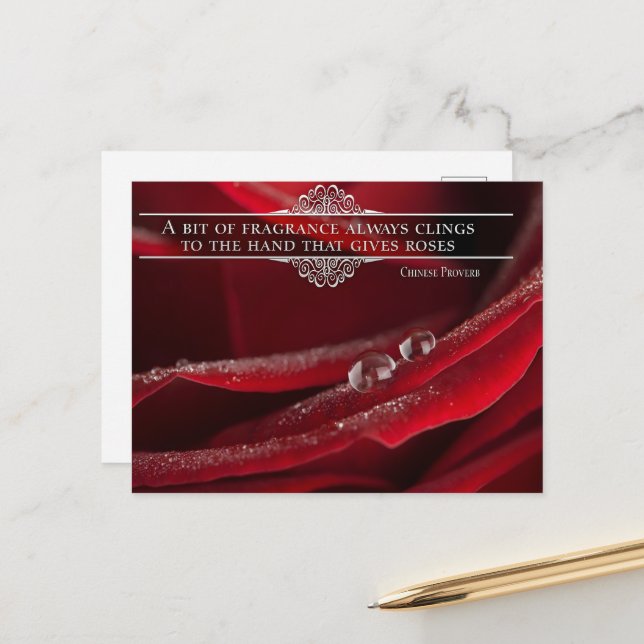 "A bit of fragrance" Inspirational Quote Postcard (Front/Back In Situ)