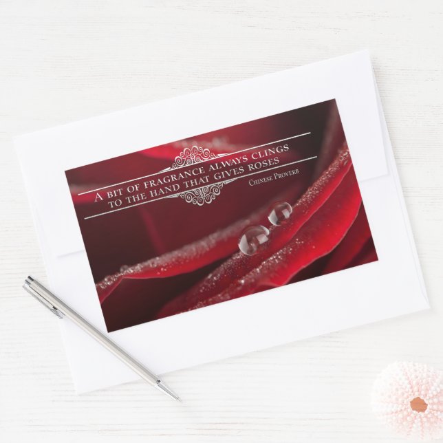 "A bit of fragrance" Inspirational Quote Rectangular Sticker (Envelope)