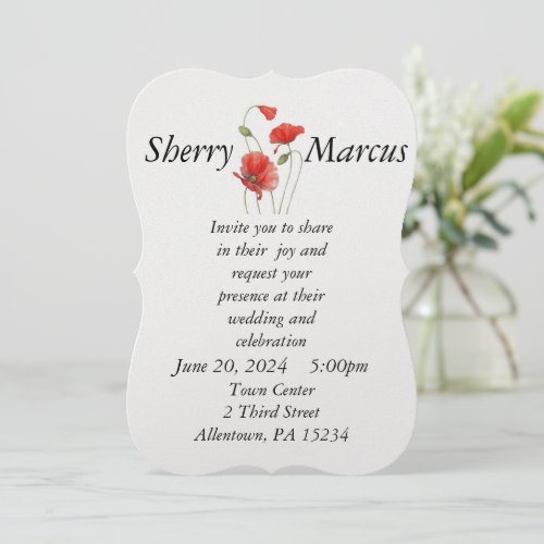 A Bit of Poppy Wedding Invitation