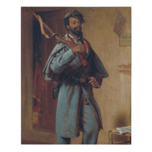 A Bit of War History: The Recruit by T.W. Wood Faux Canvas Print