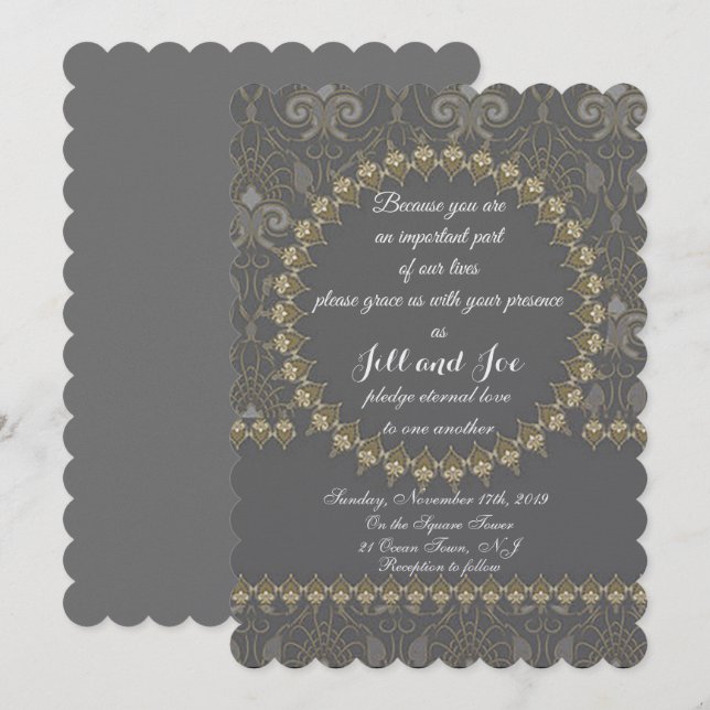 A Bit Prissy Wedding Invitation  (Front/Back)