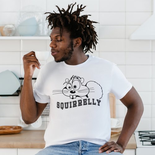 A Bit Squirrelly Squirrel Black Line Art Unisex T_Shirt