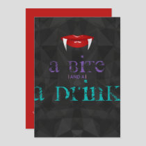A Bite and a Drink Adult Halloween Party Invite