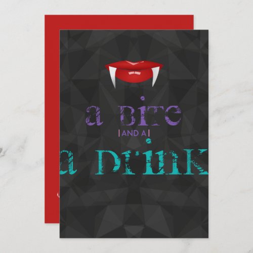 A Bite and a Drink Adult Halloween Party Invite