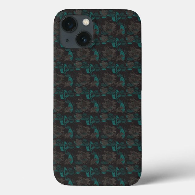 a black and green pattern with a black background Case-Mate iPhone case (Back)