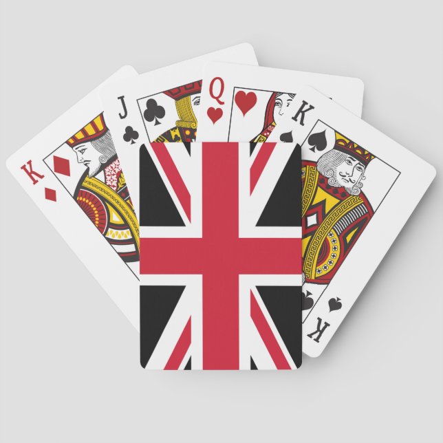 A Black and Red Union Jack Poker Cards (Back)