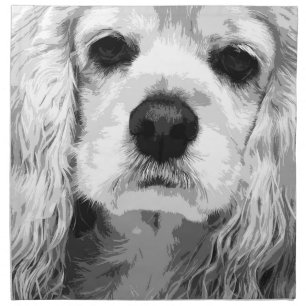 A black and white American cocker spaniel Napkin