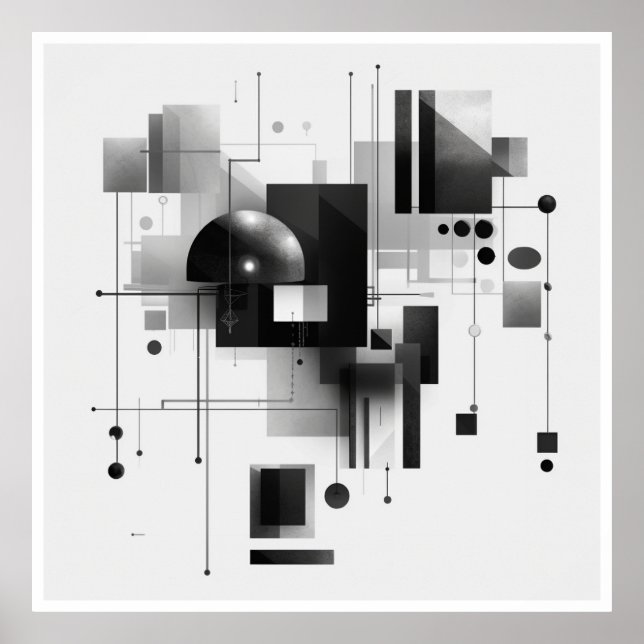 A Black and White Architectural Journey Poster (Front)