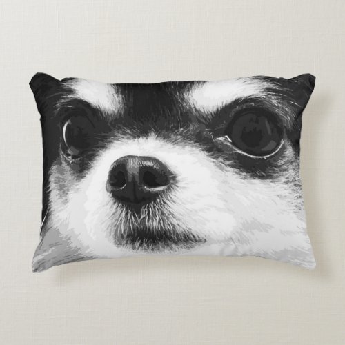 A black and white Chihuahua Accent Pillow