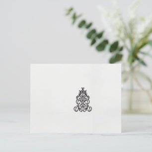 a black and white image of an ornate design postcard