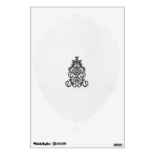 a black and white image of an ornate design wall decal