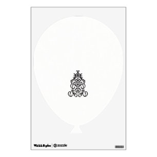 a black and white image of an ornate design wall decal