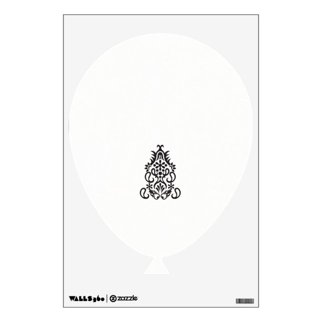 a black and white image of an ornate design wall decal (Front)