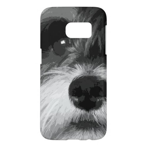 A black and white Miniature Schnauzer Samsung Galaxy S7 Case