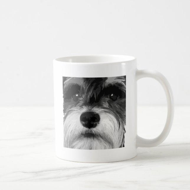 A black and white Miniature Schnauzer Coffee Mug (Right)