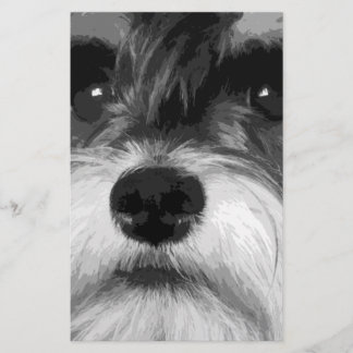 A black and white Miniature Schnauzer Stationery