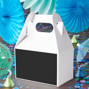 a black and white photo favor boxes