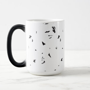 a black and white photo of a flock of birds color morph mug