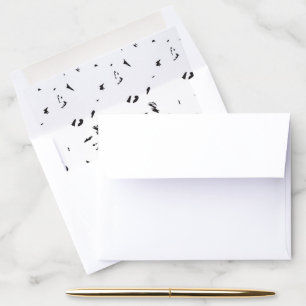 a black and white photo of a flock of birds envelope liner