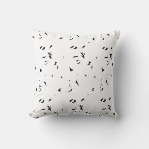 a black and white photo of a flock of birds throw pillow