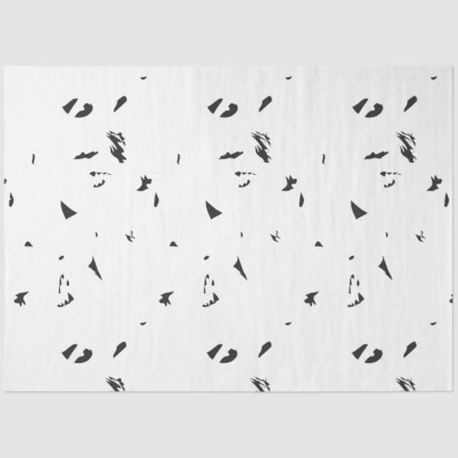 a black and white photo of a flock of birds tissue paper (Front)