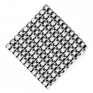 a black and white photo of a pattern bandana