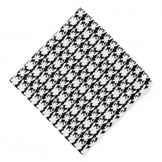 a black and white photo of a pattern bandana (Front)
